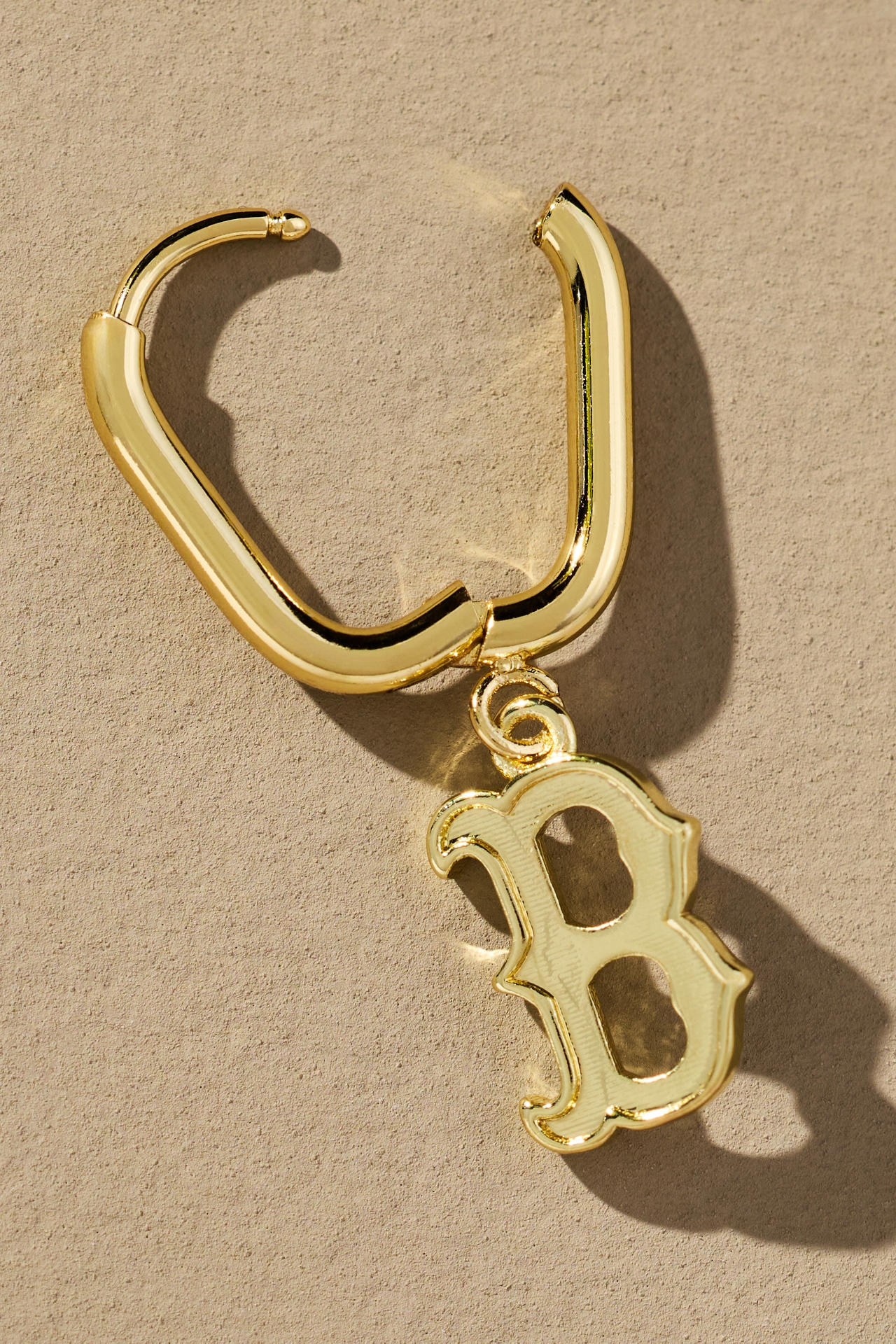 Luv Aj The MLB Logo Charm Hoop Earrings
