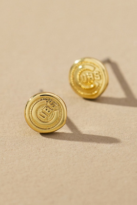 Luv Aj The Mlb Logo Stud Earrings In Gold