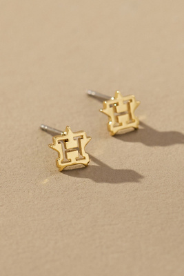 Luv Aj The Mlb Logo Stud Earrings In Gold