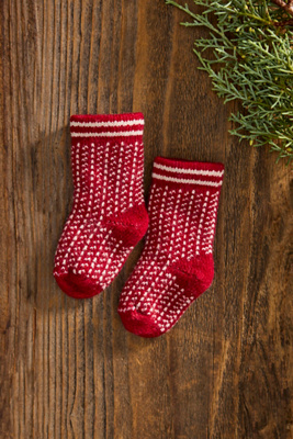 Terrain Nordic Wool Baby Socks In Red