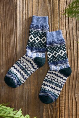Fair Isle Cabin Socks