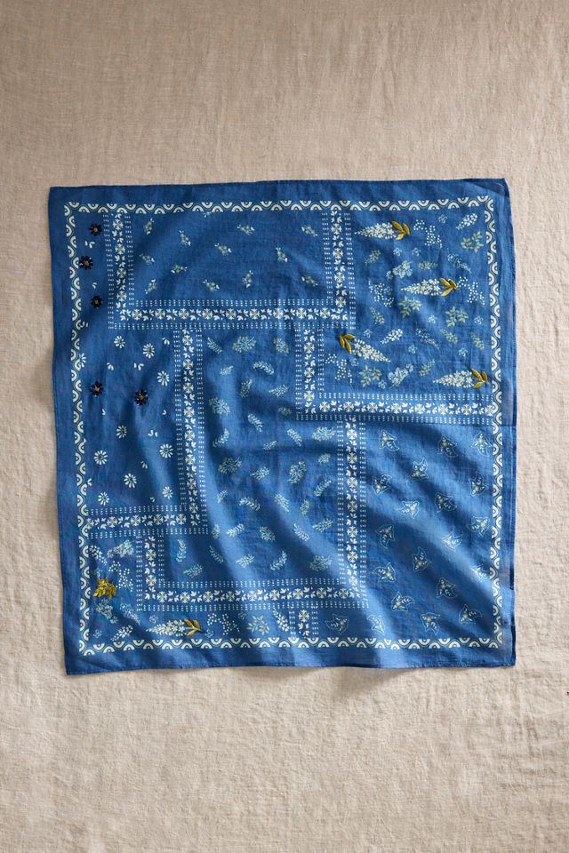 Embroidered Paisley Bandana #1