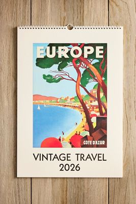 Vintage Travel 2026 Wall Calendar