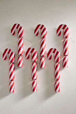 Candy Cane Party Crackers, Set of 6