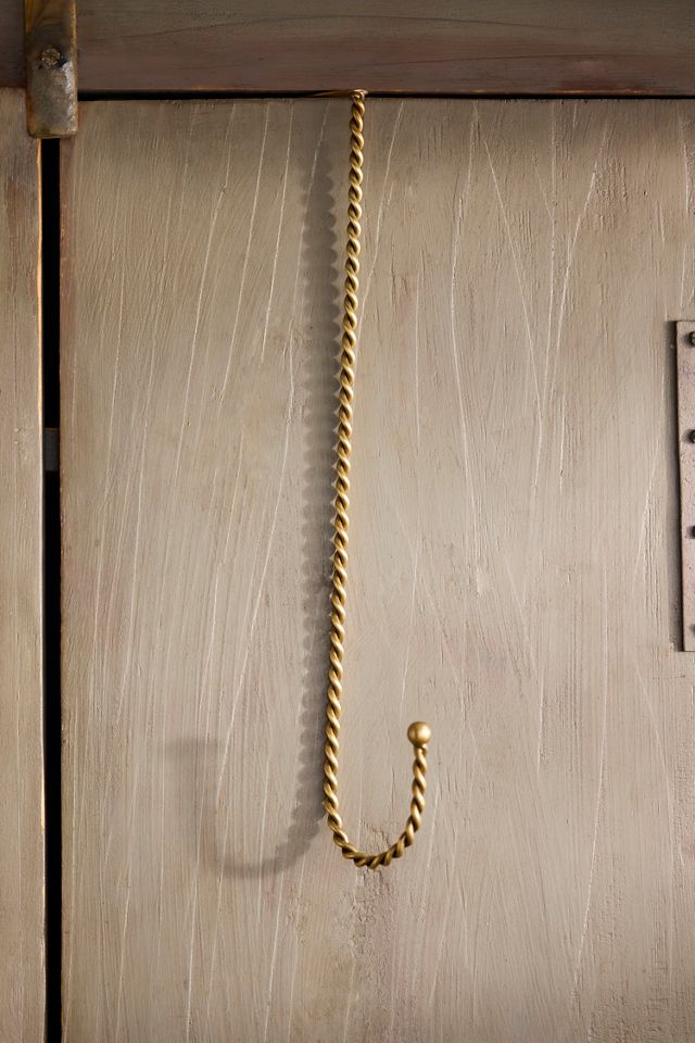 Twisted Brass Wreath Hook #1