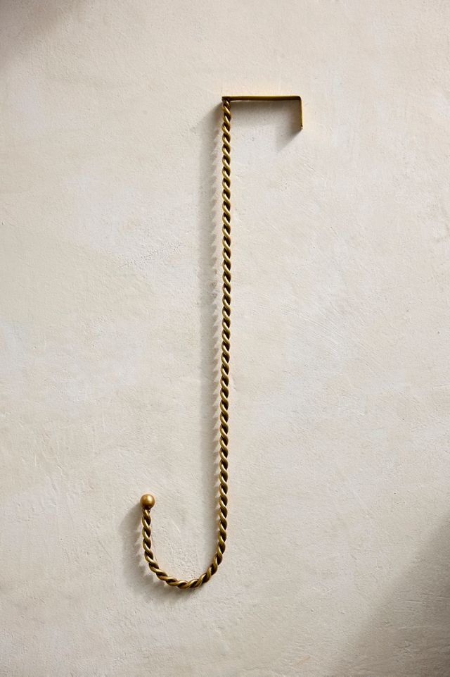 Twisted Brass Wreath Hook #2