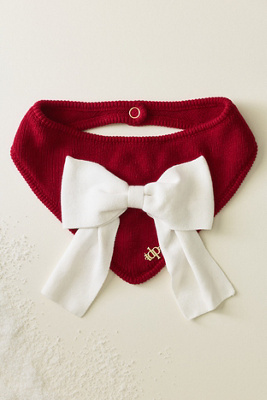 The Deluxe Pup Holiday Knit Pet Bandana In Red