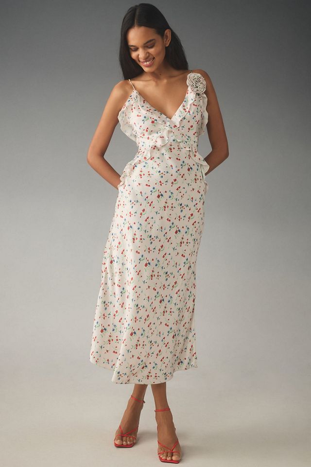 Bardot Sleeveless Ruffle Midi Dress #1