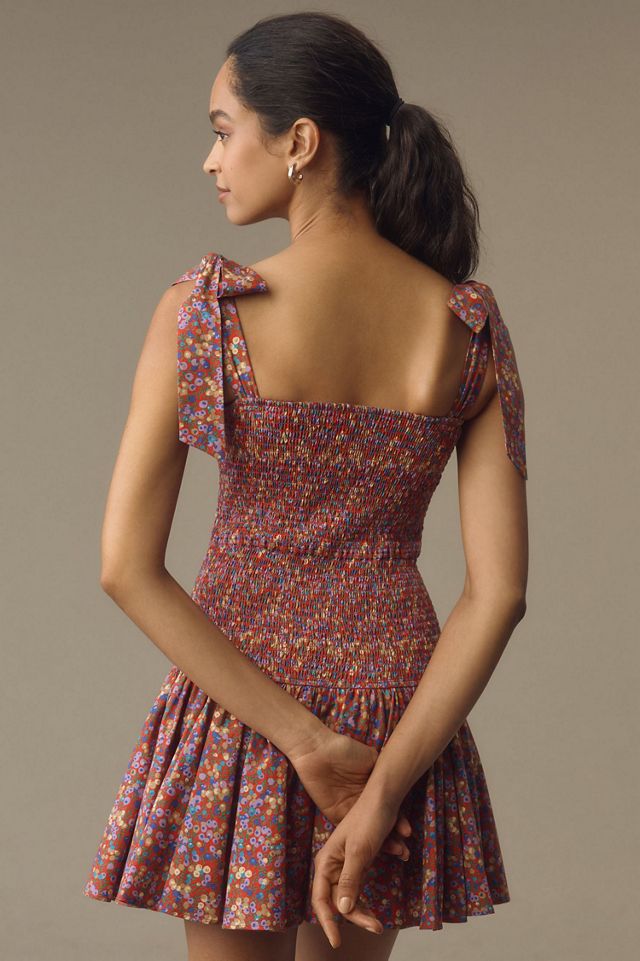 Atsu Tie-Shoulder Smocked Mini Dress #1