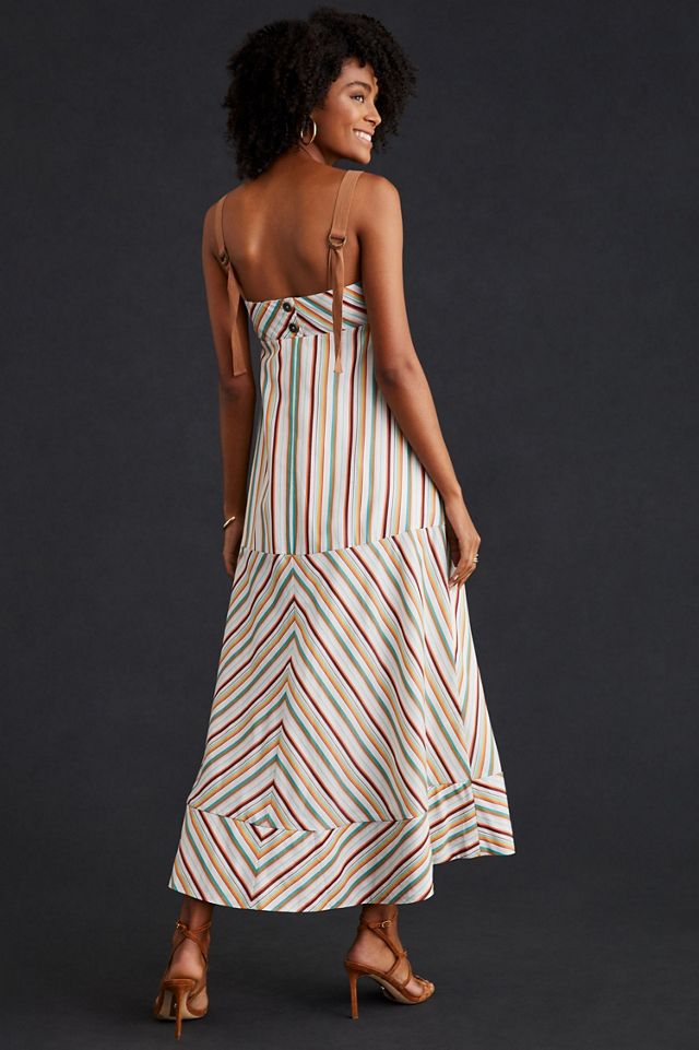 Maeve Square Neck Striped Maxi Dress #2