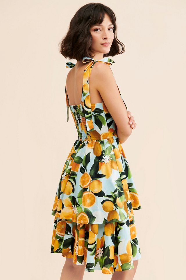 Rachel Parcell Tiered Lemon Mini Dress #1