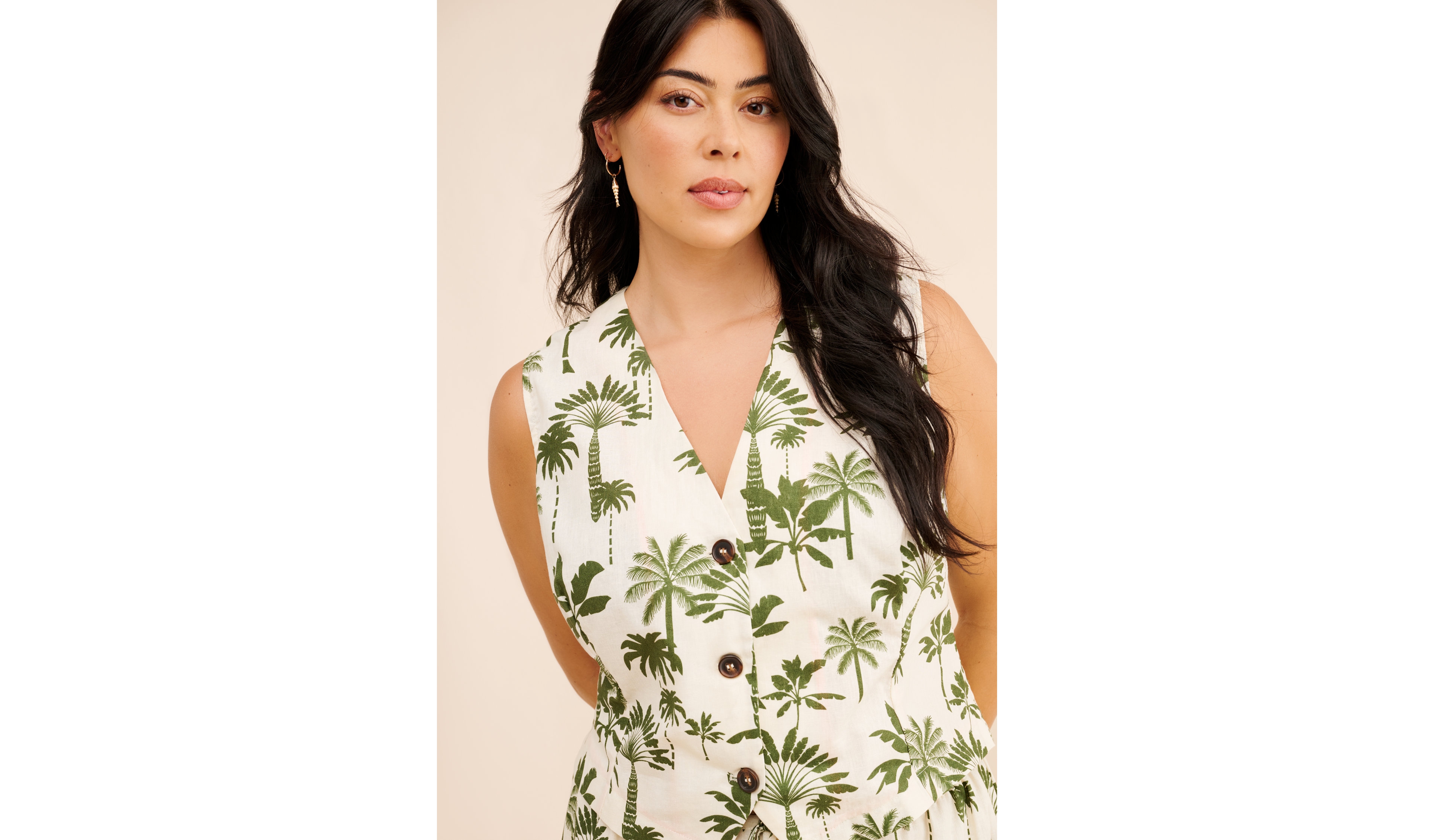 Never Fully Dressed Rico Linen Blend Waistcoat
