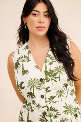 Never Fully Dressed Rico Linen Blend Waistcoat
