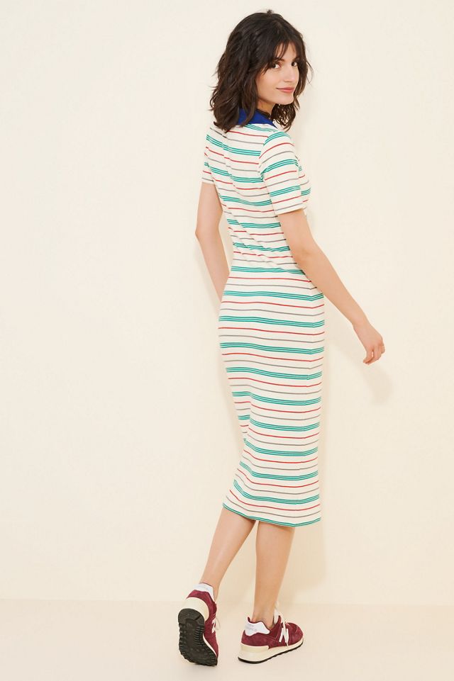 Striped Polo Midi Dress #3