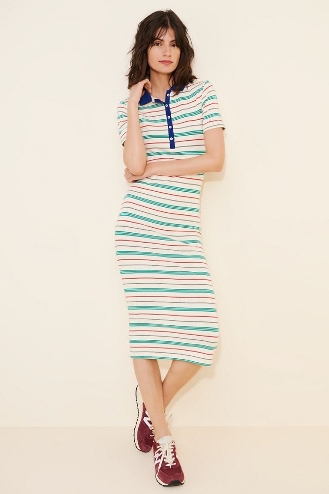 Striped Polo Midi Dress #2