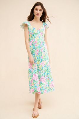 Lilly Pulitzer Bayleigh Flutter Sleeve Midi Dress