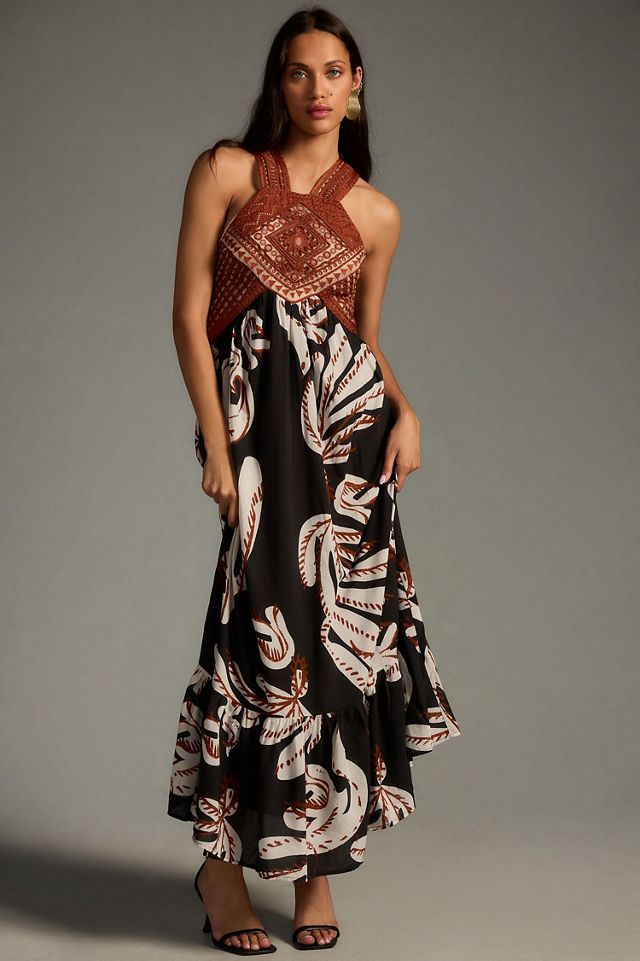 Deco Printed Halter Dress #1