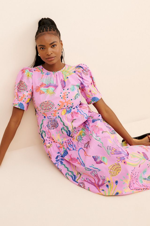 【Anthropologie】Banjananカミリアティアードミディスカート Banjanan Valeria Midi Dress | Anthropologie