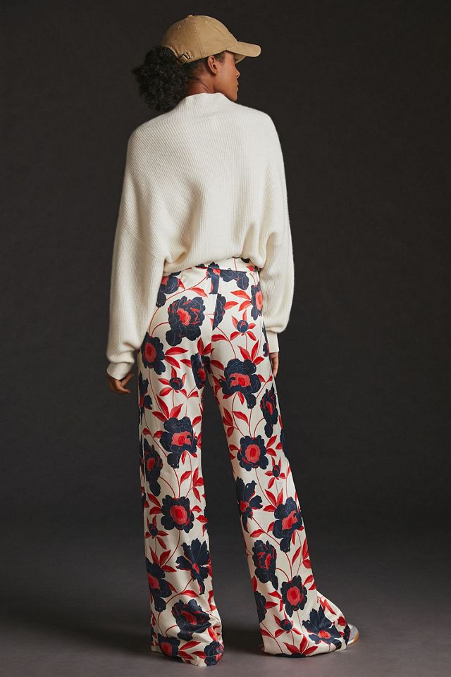Corey Lynn Calter Floral Pleated Wide Leg Pants #1