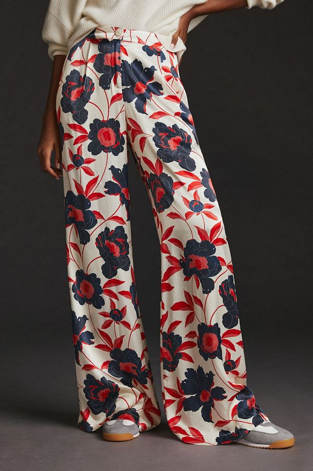 Corey Lynn Calter Floral Pleated Wide Leg Pants #4