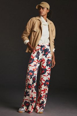 Corey Lynn Calter Floral Pleated Wide Leg Pants