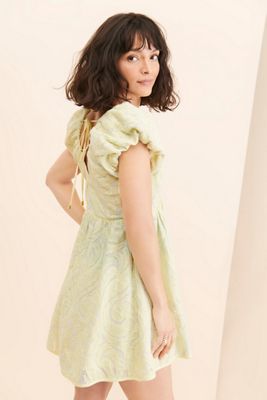 green emerald velvet dress Anthropologie Hutch Fringe One Shoulder Mini Dress Size Medium Petite Mint   Finds For You