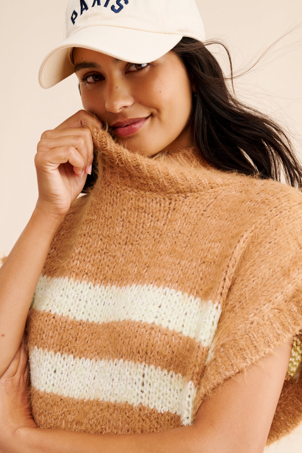 Pilcro Mock-Neck Short-Sleeve Sweater