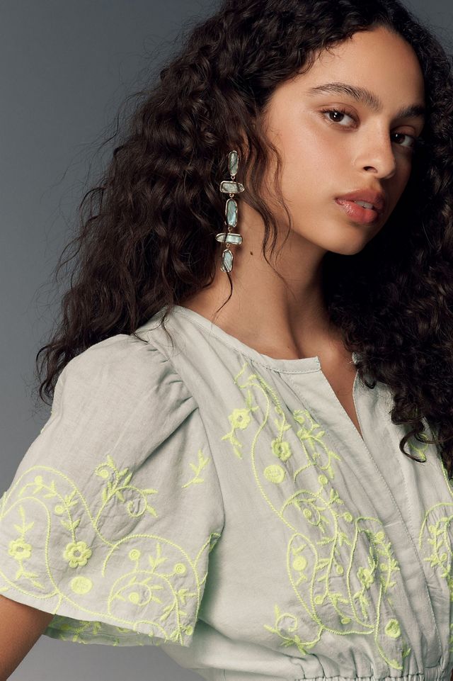 The Somerset Mini Dress: Embroidered Linen Edition #1