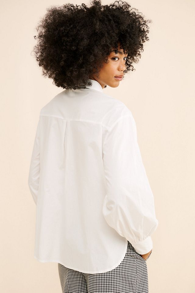 Flat White Rosette Tie Buttondown #4