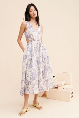chinese dress ladies Floral Cotton Flounce Multicolor Mini Dress