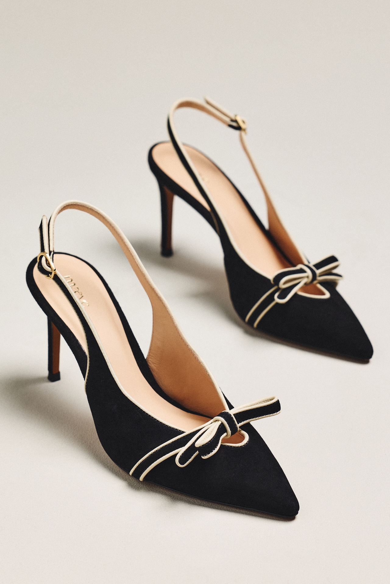 Maeve Bow Pointed-Toe Slingback Heels