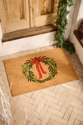 Bow Wreath Coir Doormat