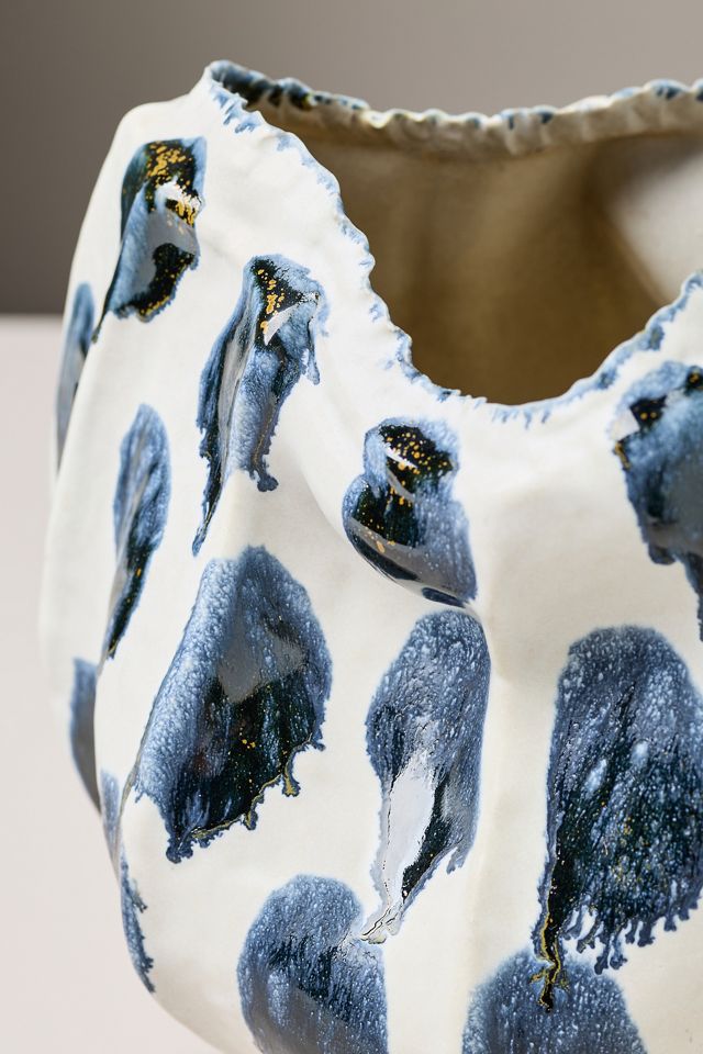 Jaime Young Blue Dot Ceramic Vase #1