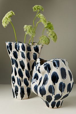Jamie Young Blue Dot Ceramic Vase