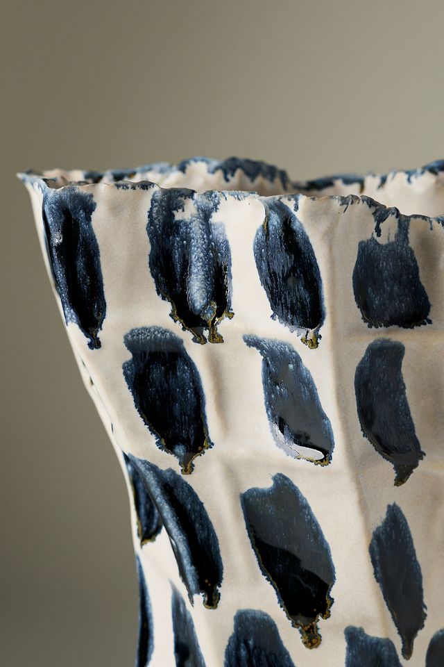 Jaime Young Blue Dot Ceramic Vase #2