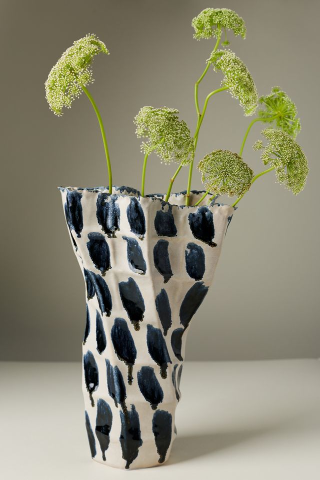 Jaime Young Blue Dot Ceramic Vase #1