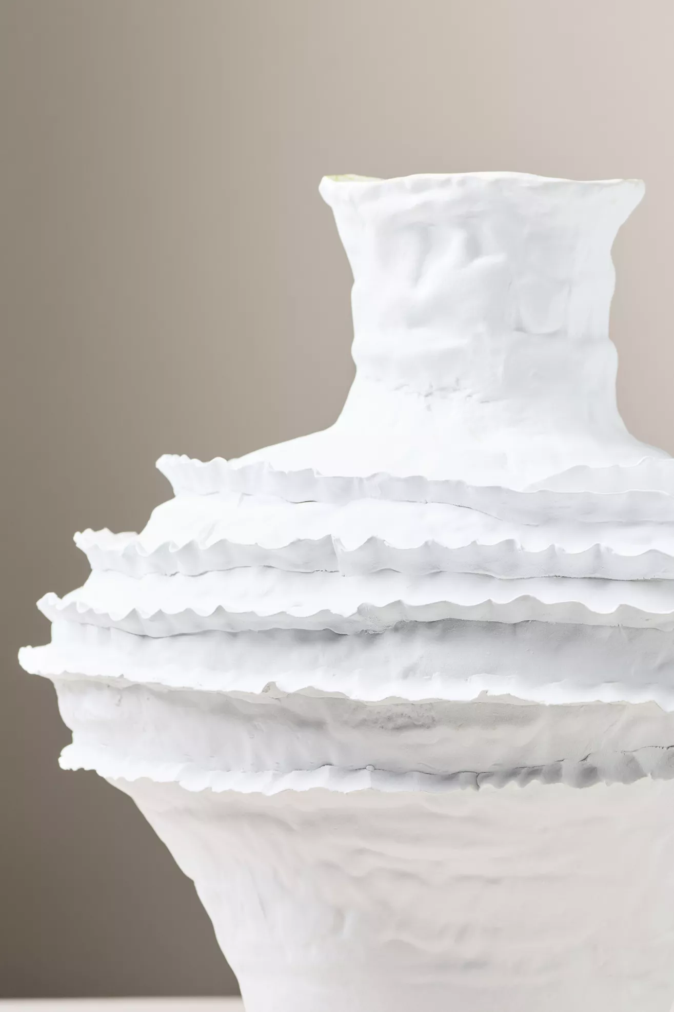 Jamie Young White Ruffle Ceramic Vase - thumbnail 2