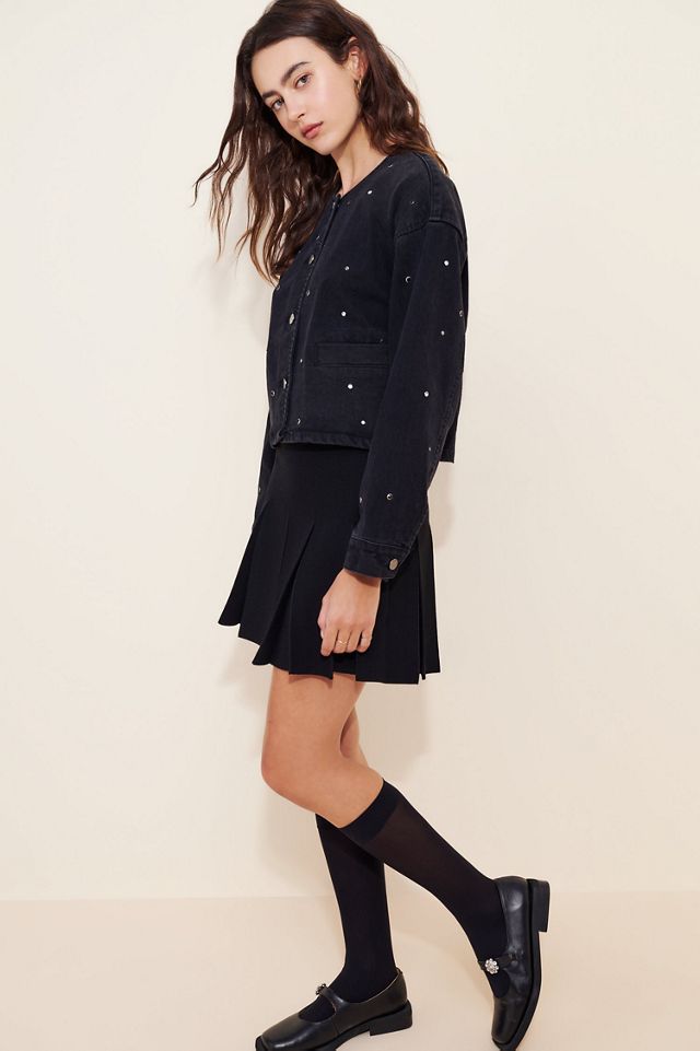 Habitual Collarless Crop Grommet Jacket #1