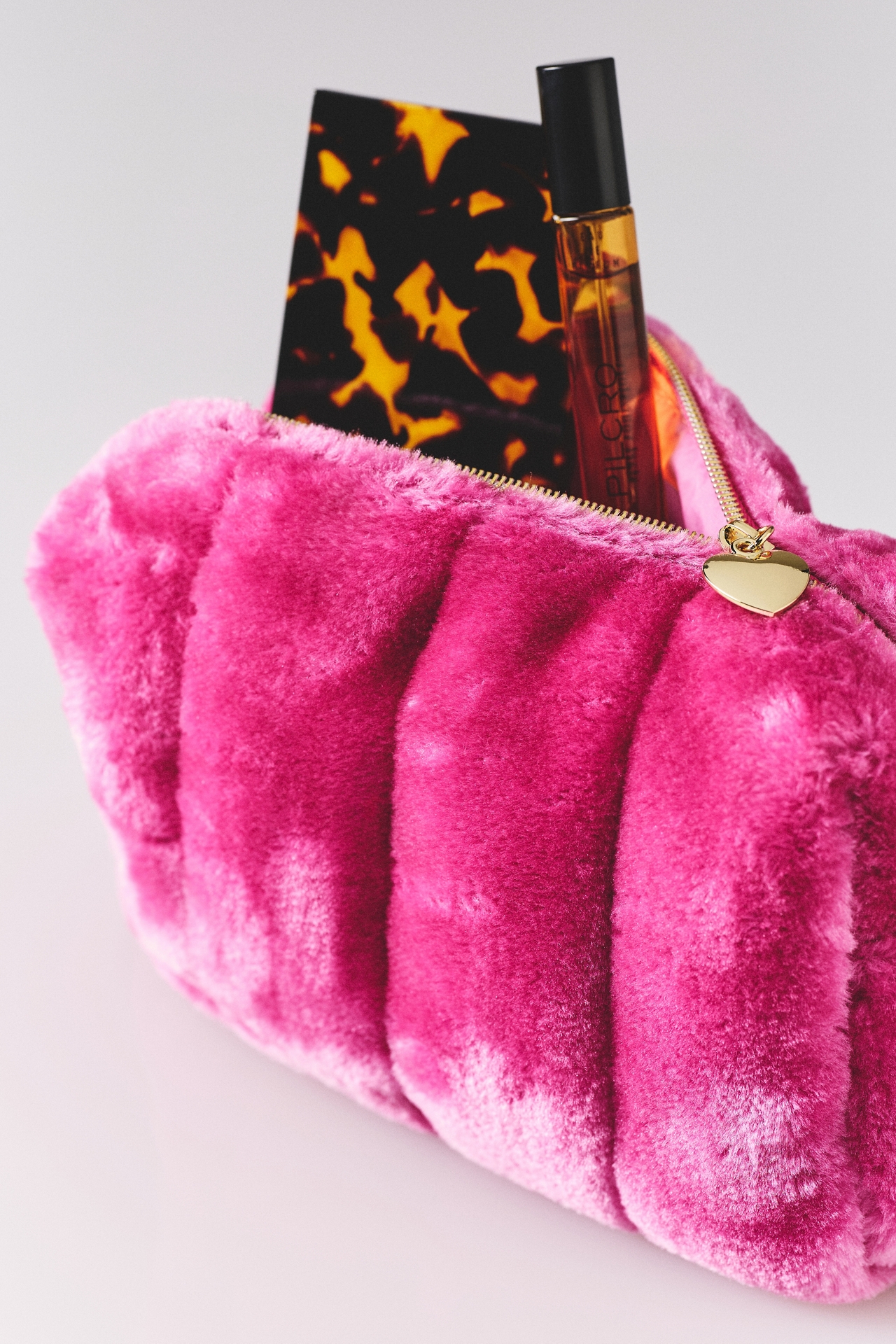 Faux Fur Cosmetic Bag