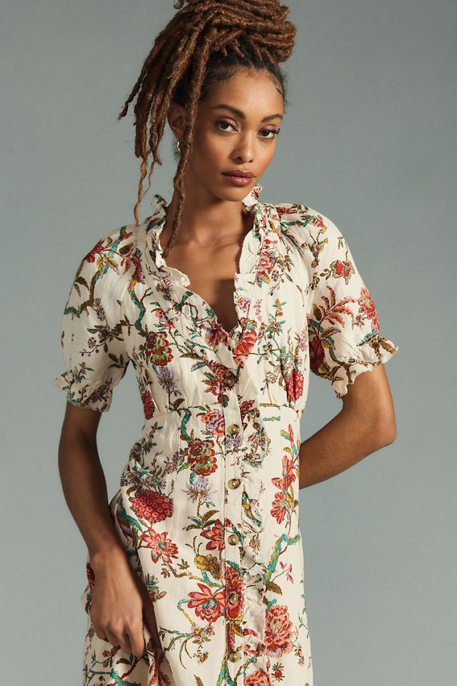 Pilcro Floral Ruffle Shirt Dress #1