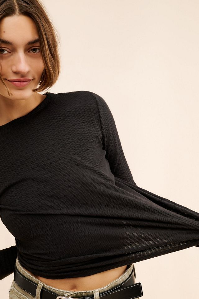 Pilcro Long-Sleeve Sheer Top #1