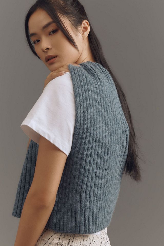 Pilcro Boxy Tee & Ribbed Sweater Vest Twofer #1