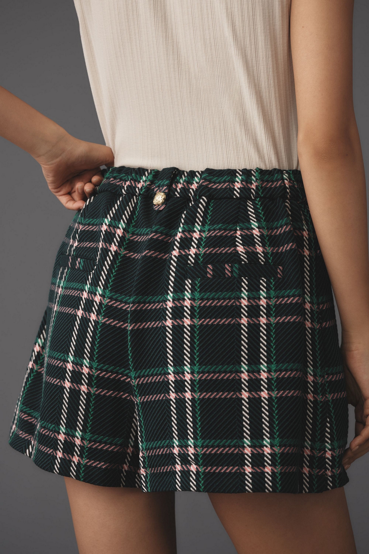 Maeve Plaid Printed Skort