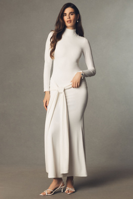 Alix Long-Sleeve Tie-Front Maxi Dress