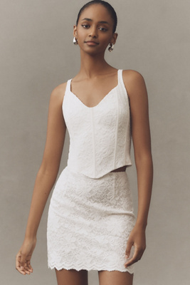 Lace Corset Tank & Mini Skirt Set