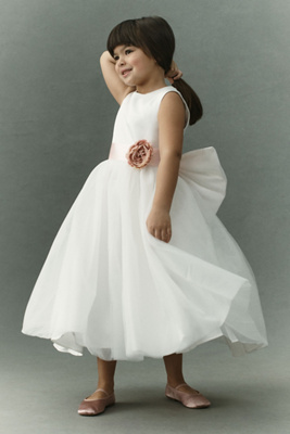Gió Bespoke Delfina Sash Flower Girl Dress In White