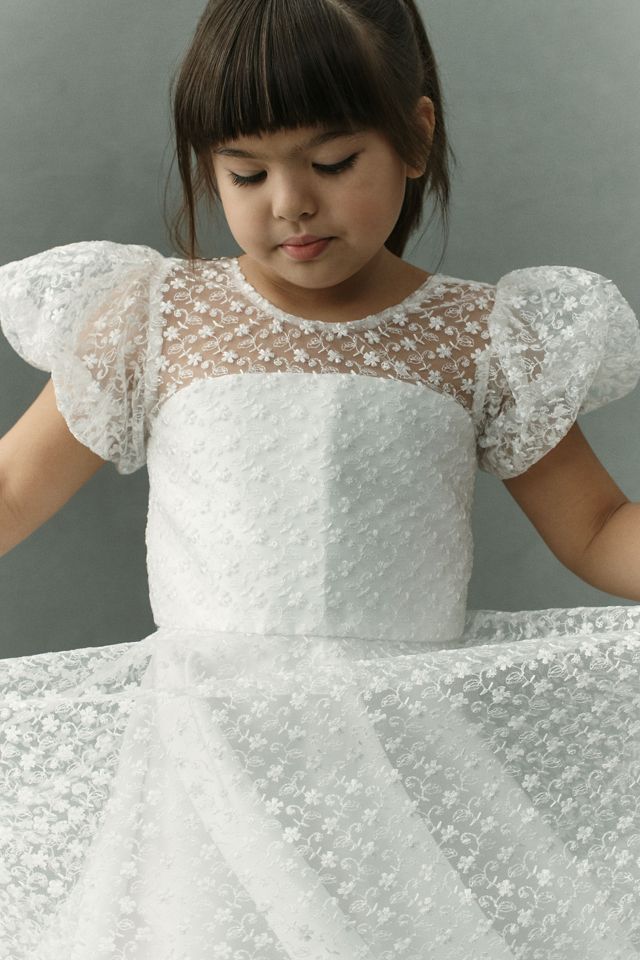 Gió Bespoke Lenny Puff-Sleeve Embroidered Flower Girl Dress #3