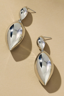 By Anthropologie Twisted Teardrop Earrings In Silver