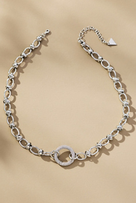 By Anthropologie Linked Circle Chain Necklace In Metallic