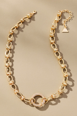By Anthropologie Linked Circle Chain Necklace In Gold